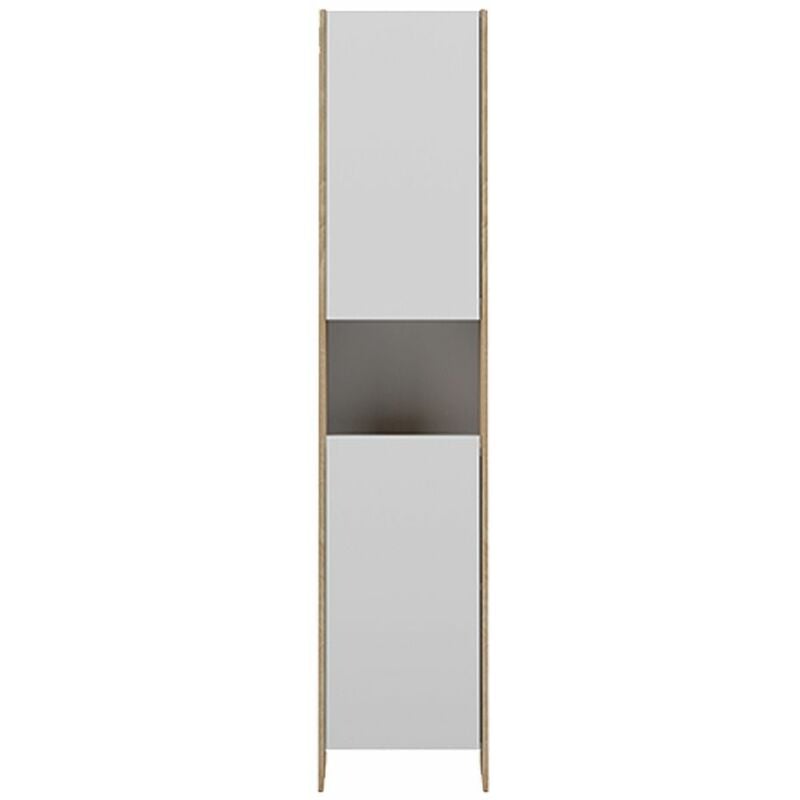 

Columna de baño BIARRITZ 38 X 180 roble natural y blanco, 38.2 x 28 x 180 - roble natural y blanco