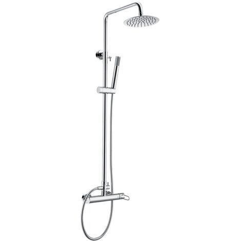 Columna de ducha con un rociador extraplano de diseño moderno y de acabado cromado Milos de Imex