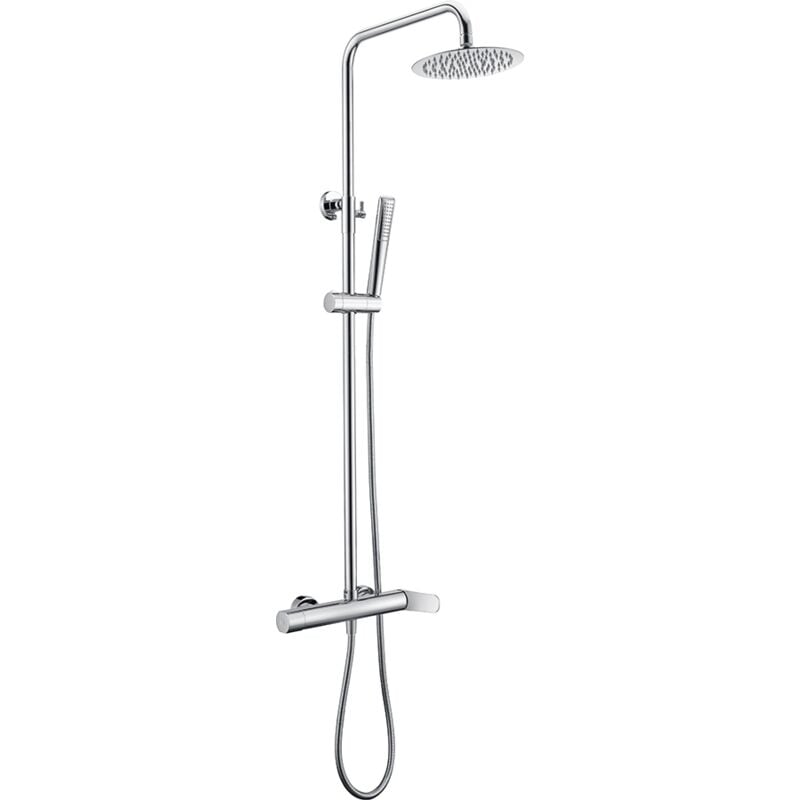 Mice Collection - Barre de douche - Ensemble colonne de douche monocommande avec pomme de douche ronde Couleur Chrome