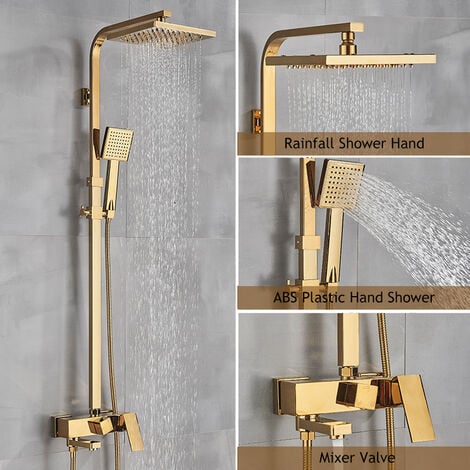 Columna de ducha termostática MANDA oro cepillado Dorado
