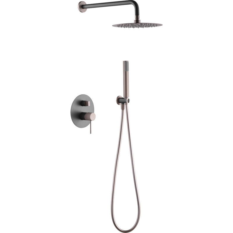 Imex - Ensemble de douche encastré Line gris mat/champagne