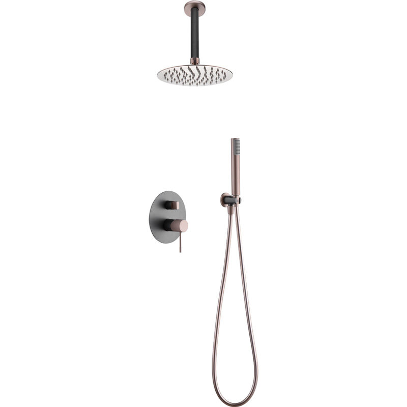 Imex - GPQ038/GC top Conjunto de Ducha Empotrado Monomando Gris Champagne - ref: GPQ038/GC