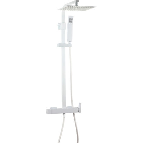Columna de Ducha  Modelo DUCHAINVERTER  Fabricado en Latón  Monomando  Acabado en Blanco