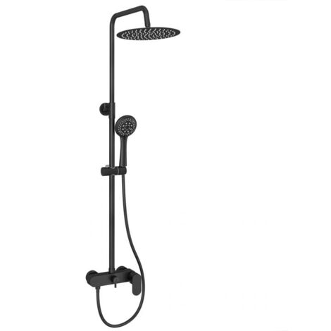 Columna de ducha monomando BATUMI negro mate  Ø 30cm