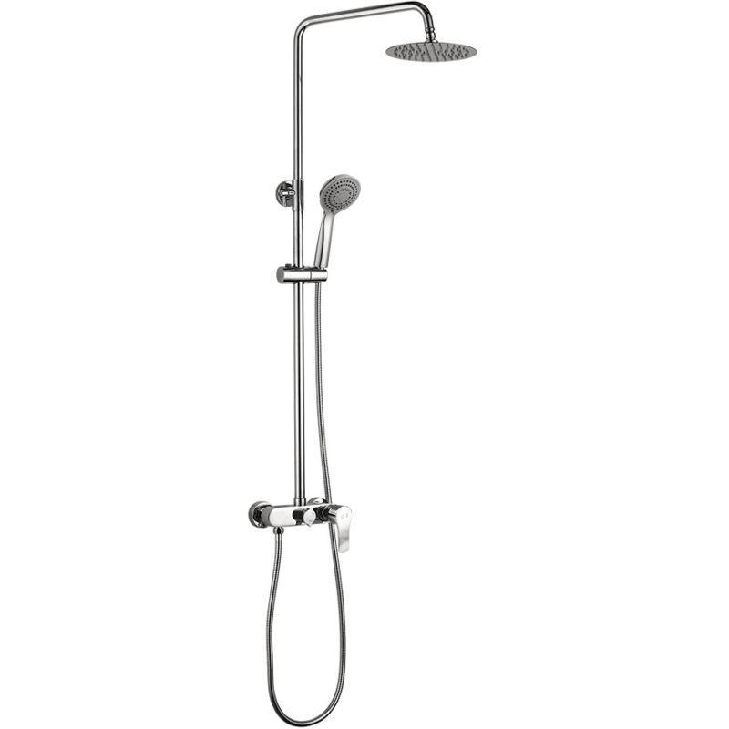 

Columna de ducha monomando extralarga CAN tubo redondo extensible regulable en altura de 100 a 150 cm. Ducha de mano para hidromasaje y rociador
