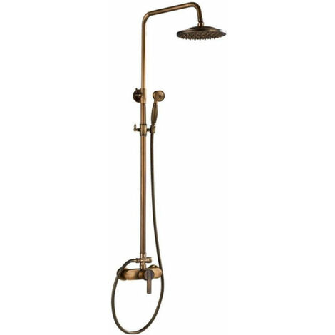 Columna de ducha monomando retro SENISE dorado envejecido