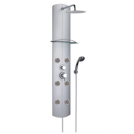 Columna de ducha multifunción Totem Alu, mezclador mecánico, aluminio