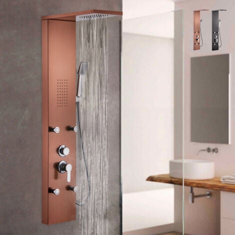 ARATI BATH & SHOWER Columna de ducha panel mezclador alcachofa 4 chorros ducha Bormio - Bronze