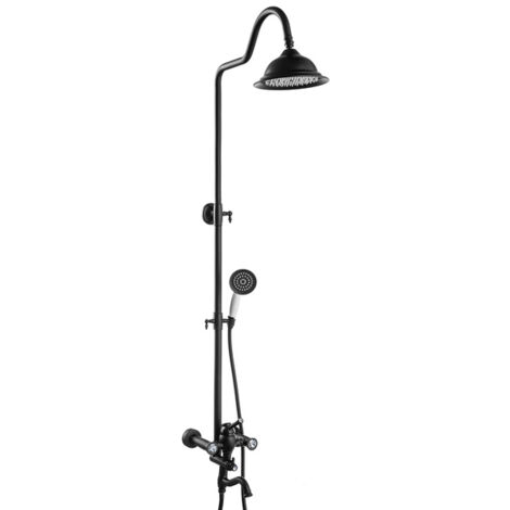 Columna de ducha para bañera retro, Negro