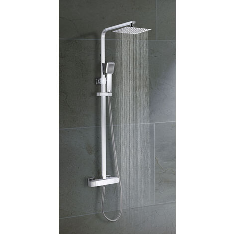Alcachofa de ducha rectangular de tres posiciones - Mando de ducha -  telefonillo fabricada con ABS de acabado cromado New York Imex