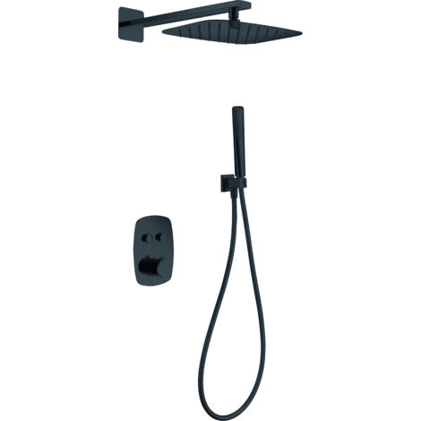 Columna de ducha termostática empotrada Hidra negro [ IMEX® ]