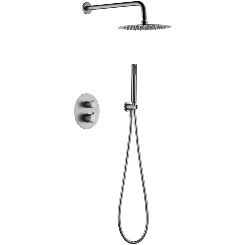 Imex - GTD038/NQ line Conjunto de Ducha Empotrado Termostático Níquel Cepillado - ref: GTD038/NQ