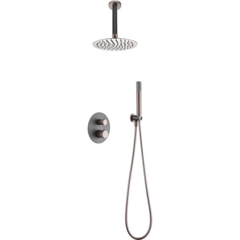 Columna de ducha termostática empotrada Top gris mate champagne [ IMEX® ]