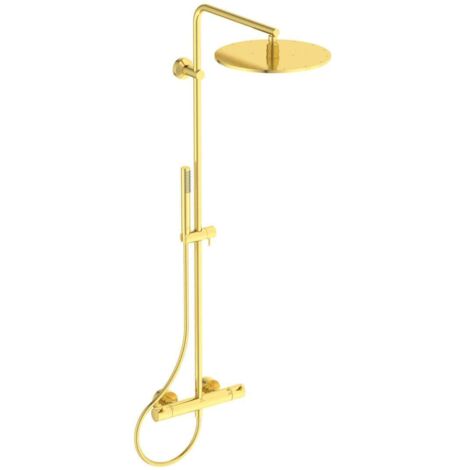 Columna de ducha termostática IDEAL STANDARD Ceratherm T125 oro cepillado