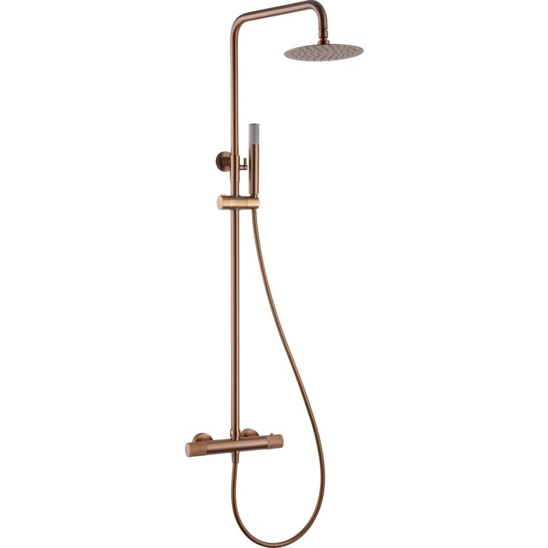 IMEX BTD038/ORC LINE Conjunto Ducha Termostático Oro Rosa Cepillado - ref: BTD038/ORC