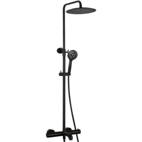 Columna de ducha termostática para baño PAINI Rubí Negro Mate