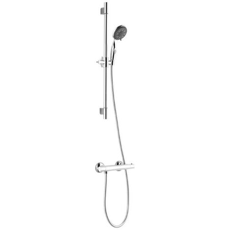 Columna de ducha termostático con barra MELBA  Ø 25 cm Cromado