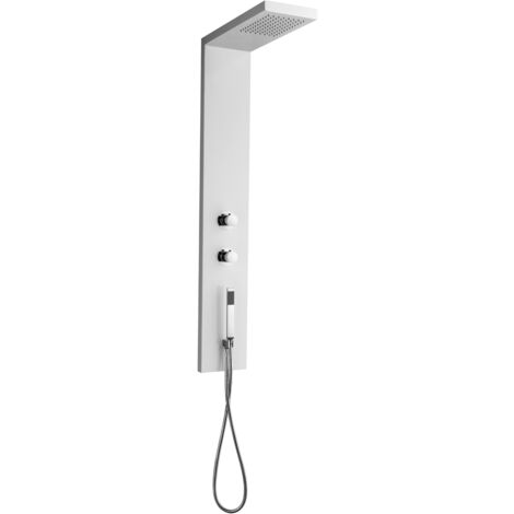 Columna de Hidromasaje SMART en Acero Inoxidable Blanco con Ducha Superior y ManoSMART COLUMNA DE HIDROMASAJE
