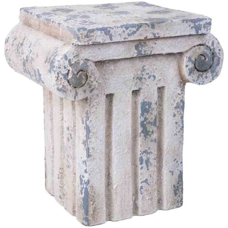 Columna decorativa color piedra, 37x29x39h cm