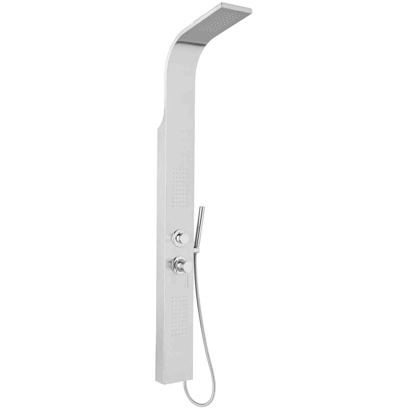 

Columna ducha de acero inox panel hidromasaje 4 funciones mod. Loira