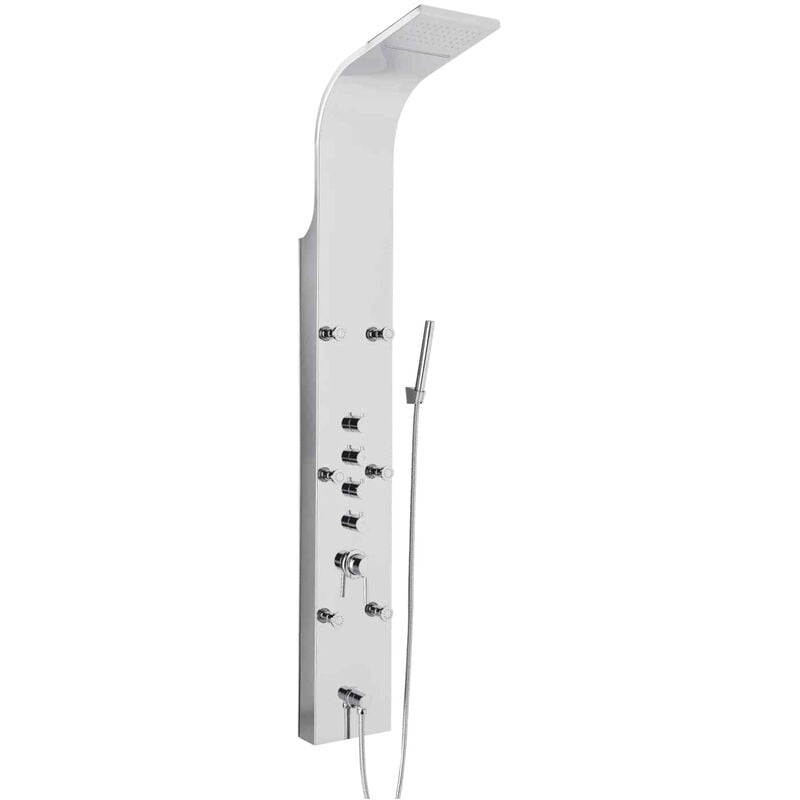 

Columna ducha hidromasaje lluvia panel acero lúcido mod. Niagara