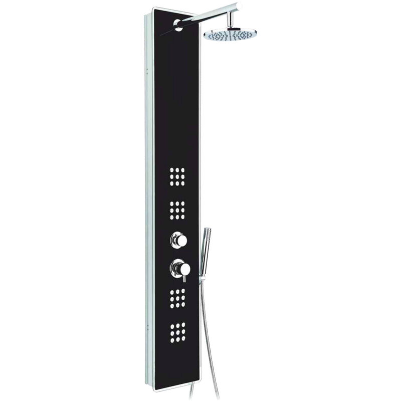 

Columna de ducha 160 cm 170 x 34 x 20 cm mod. Crystal color negro