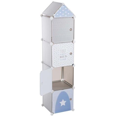 COLUMNA ESTANTERÍA DE ALMACENAMIENTO EN COLOR GRIS|L. 34 x D. 31,5 x H. 139 cm