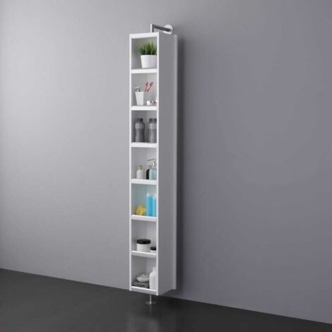 Columna Giratoria Para Baño Con Estantes Y Espejo
