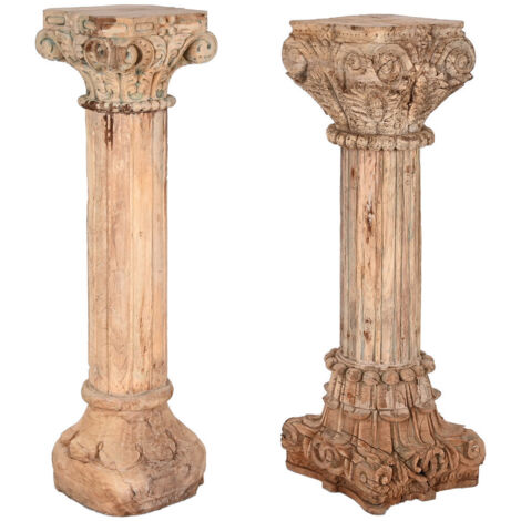 Columna Madera Tallada 25X25X120 Pieza Unica
