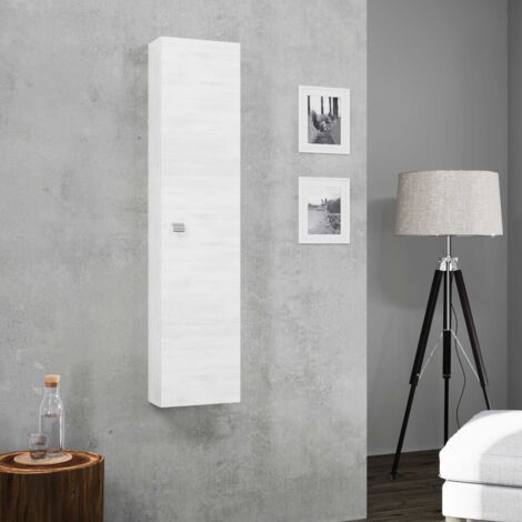 Columna Mural 31 Cm Roble Blanco Con Una Puerta  Facile