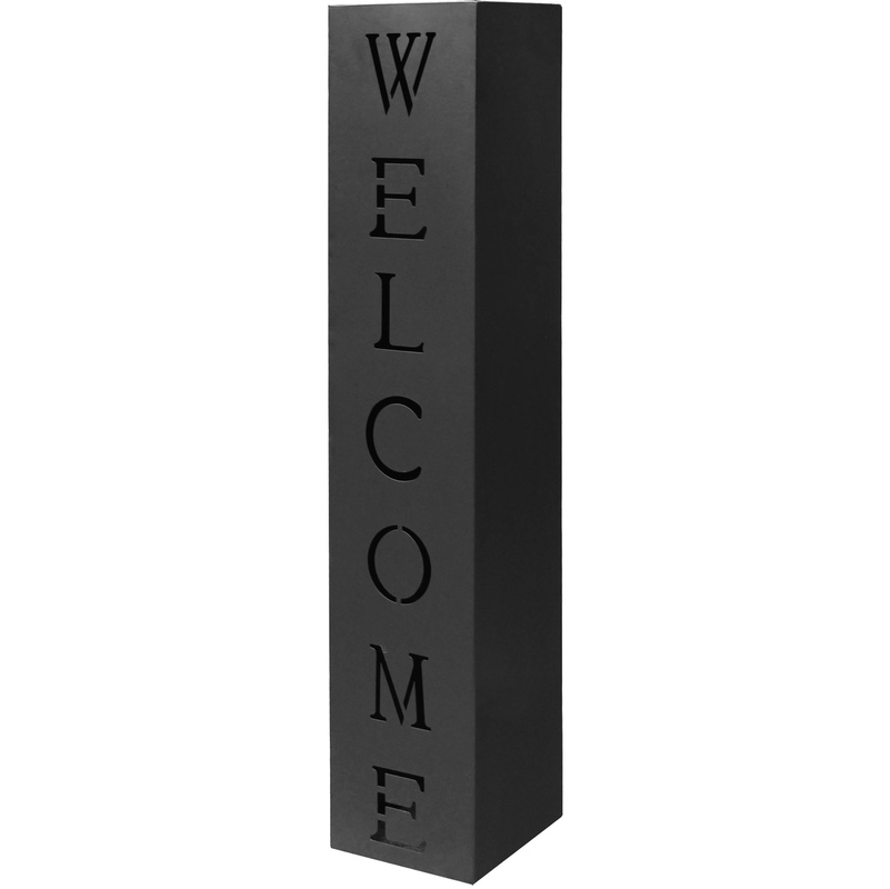 

Columna Negro Decoración Antorcha Letrero Metal Entrada Casa Hogar Welcome