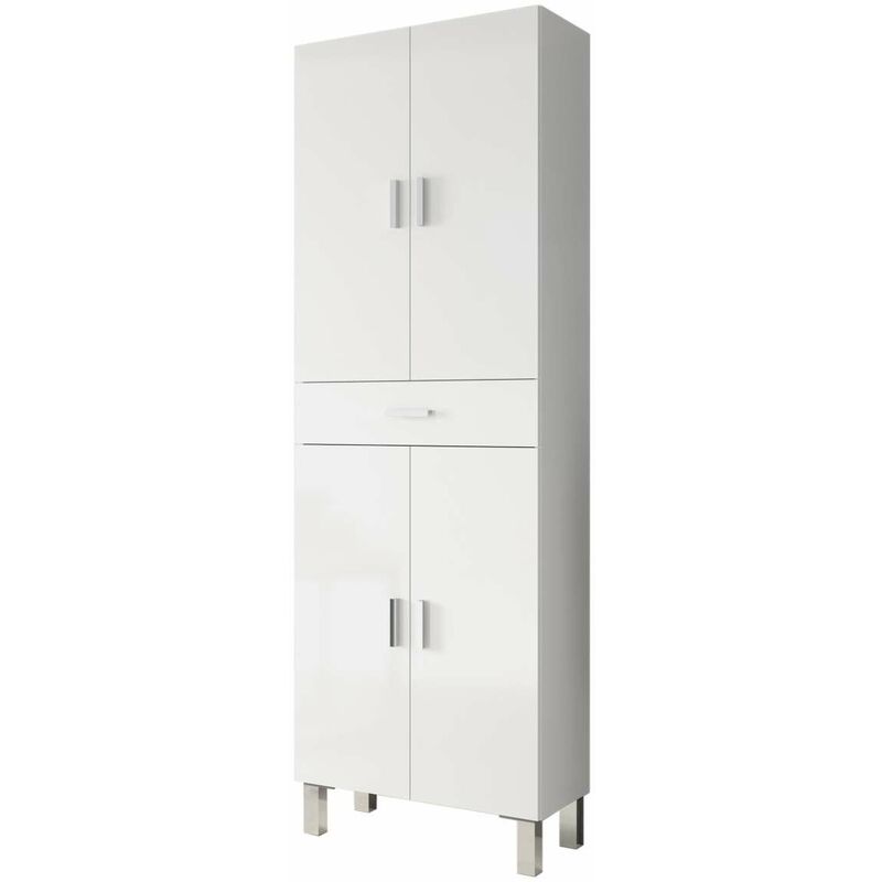 

Columna para baño Kris de 4 puertas y 1 cajón en acabado blanco brillo 182 cm(alto)60 cm(ancho)29 cm(largo) Color BLANCO