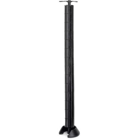 Columna pasacables Hexa, Plástico, Negro