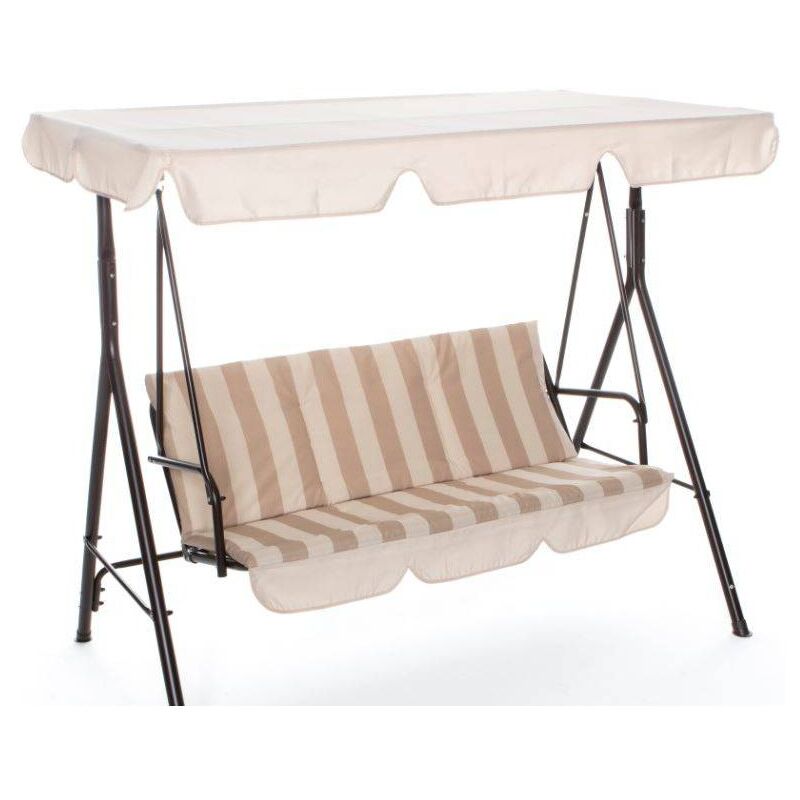 

Caesaroo - Columpio 3 plazas Capua con estructura de hierro | Beige