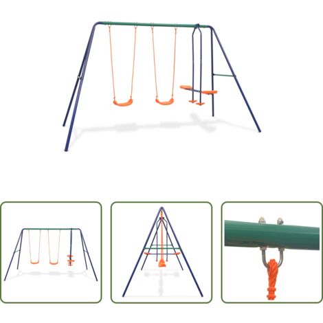 Columpio de 4 asientos -  Juego de columpios con 4 asientos naranja