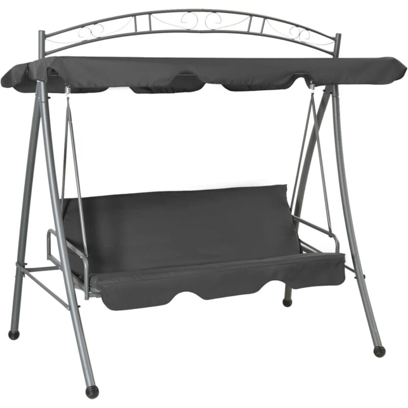 

vidaXL Balancín de jardín convertible dosel antracita 198x120x205 cm - Antracita