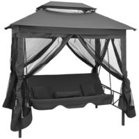 Columpio de exterior dosel gris antracita 220x160x240 cm acero