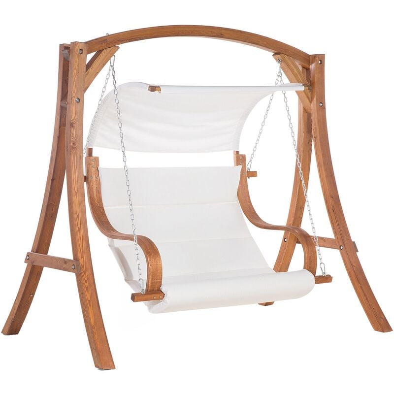 

Beliani - Columpio de jardín de madera beige APRILIA
