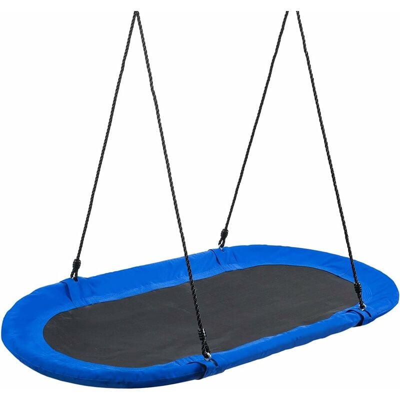 

Columpio de Nido Columpio Colgante para Niño Cuerda Ajustable de 100-160 cm Carga hasta 150 kg para Jardín Interior Exterior (Azul)