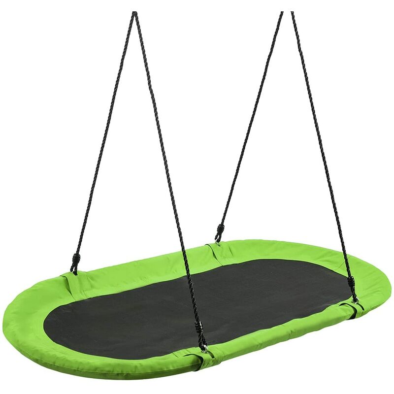 

Columpio de Nido Columpio Colgante para Niño Cuerda Ajustable de 100-160 cm Carga hasta 150 kg para Jardín Interior Exterior (Verde)