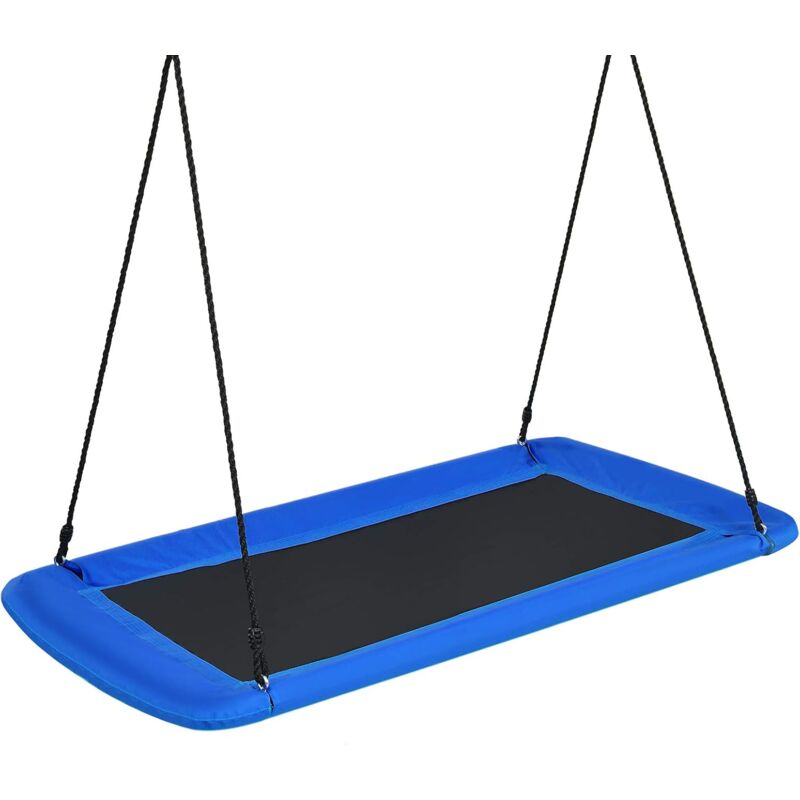

Columpio de Nido Columpio Colgante para Niño Cuerda Ajustable de 100-180 cm Carga hasta 315 kg para Jardín Interior Exterior (Azul)