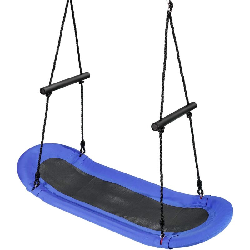 

Columpio de Nido de 123x45centímetros Columpio para Niño Altura Ajustable de 100-160 cm Carga hasta 150 kg para Jardín Interior Exterior (Azul Oscuro)