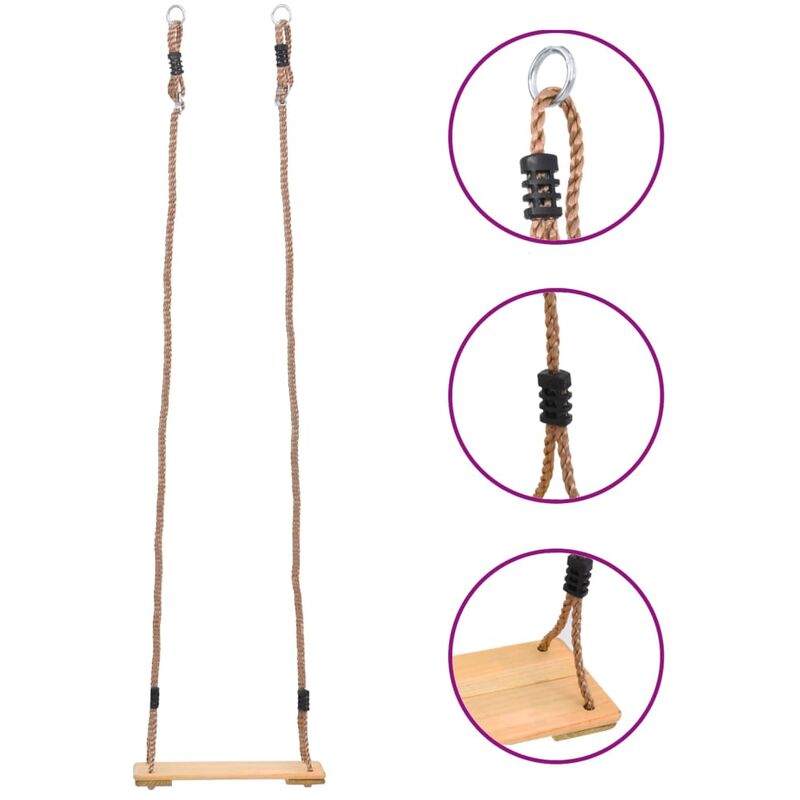 

Columpio de tabla madera de pino maciza 200 cm