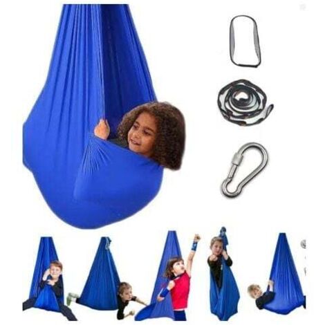 Columpio de terapia sensorial ZVD para niños y adultos, 100 x 280 cm, con soporte de pared (color: ver imagen 1)