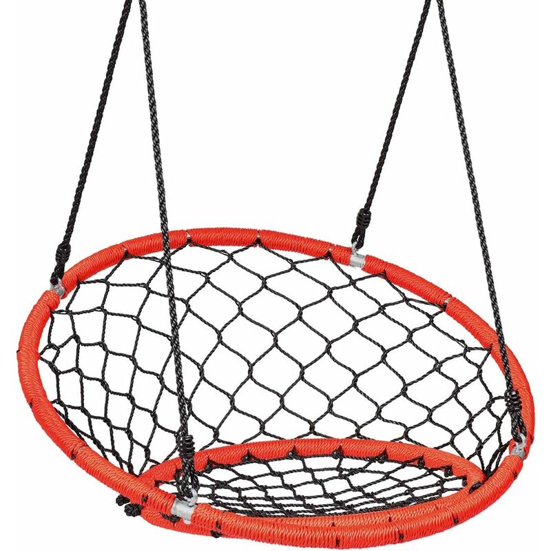 

Columpio Nido con Cuerda Ajustable de 100-160cm Columpio Colgante de Niños para Interior y Exterior Jardín Parque Carga hasta 150kg (Naranja Oscuro)