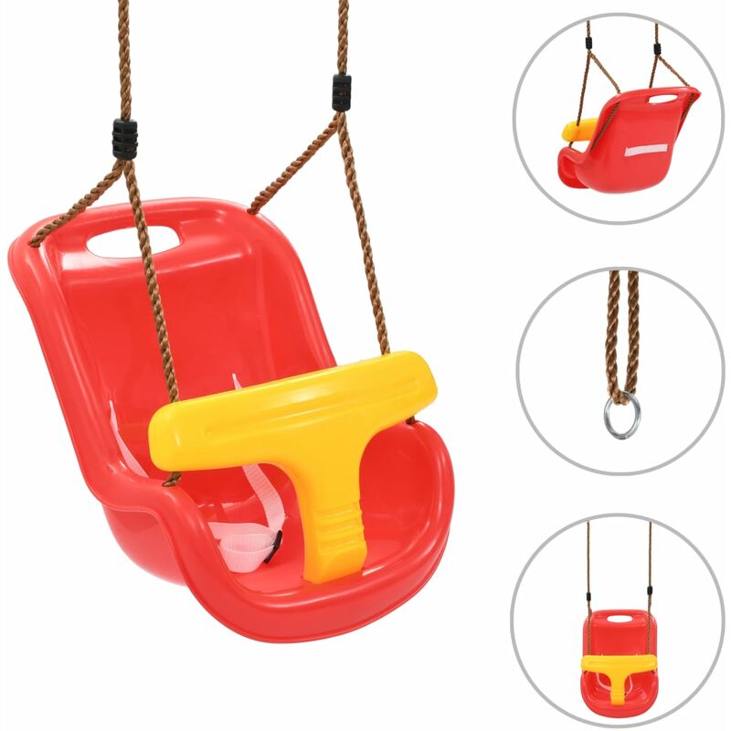 

Columpio para bebé con cinturón de seguridad PP rojo - Rojo