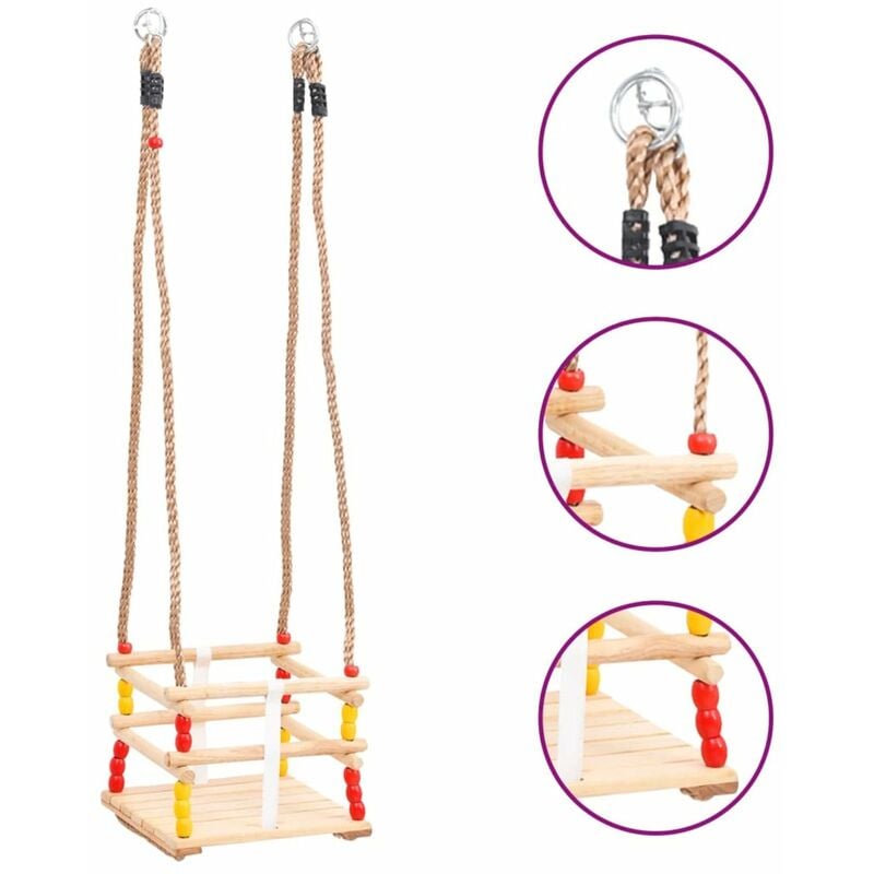 

Columpio para bebe con cinturon de seguridad madera de pino