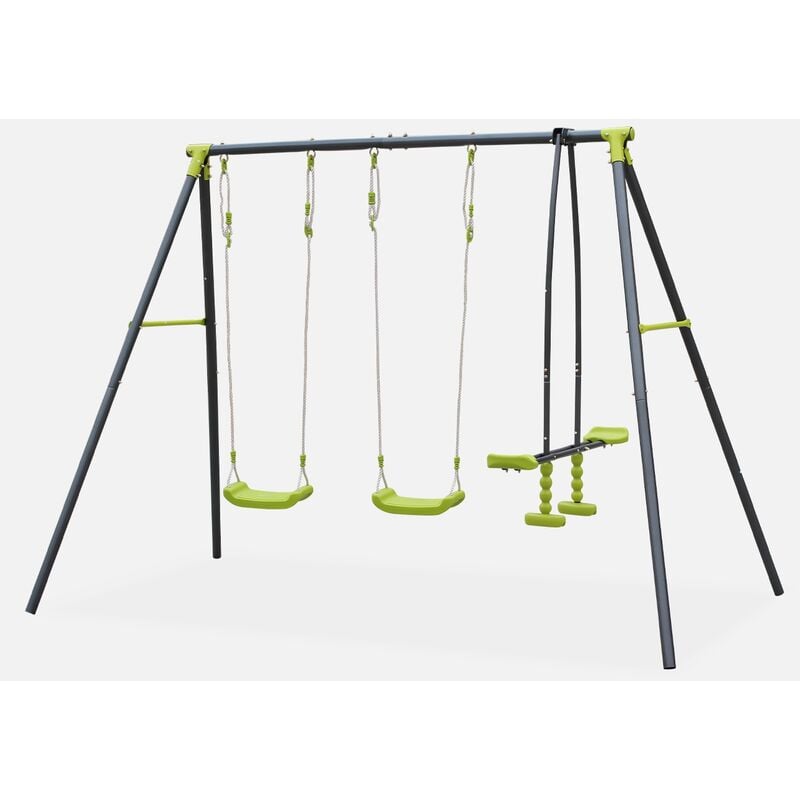 

Alice's Garden - Columpio para niños, 4 plaza, balancin, Gris Verde - Verde