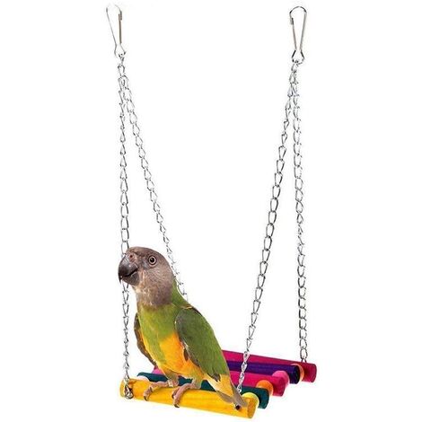 Columpio para pajaros de madera juguete pajaro  Multicolor