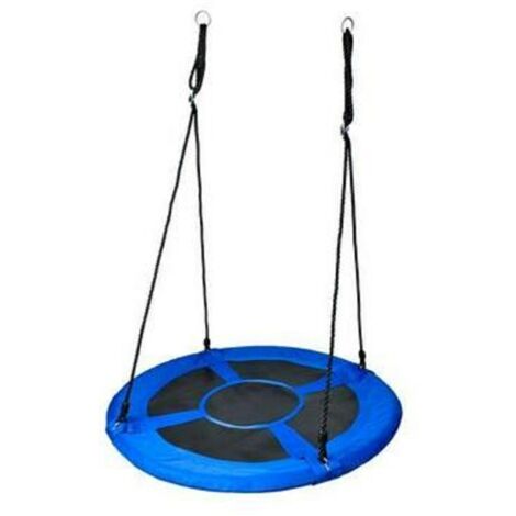 Columpio Redondo Nido De Pájaro De 100 CM De Diámetro Para Árbol Soportado Con Carga Máxima 150 KG Exterior Azul